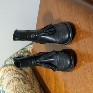 Charles David leather tassel boots